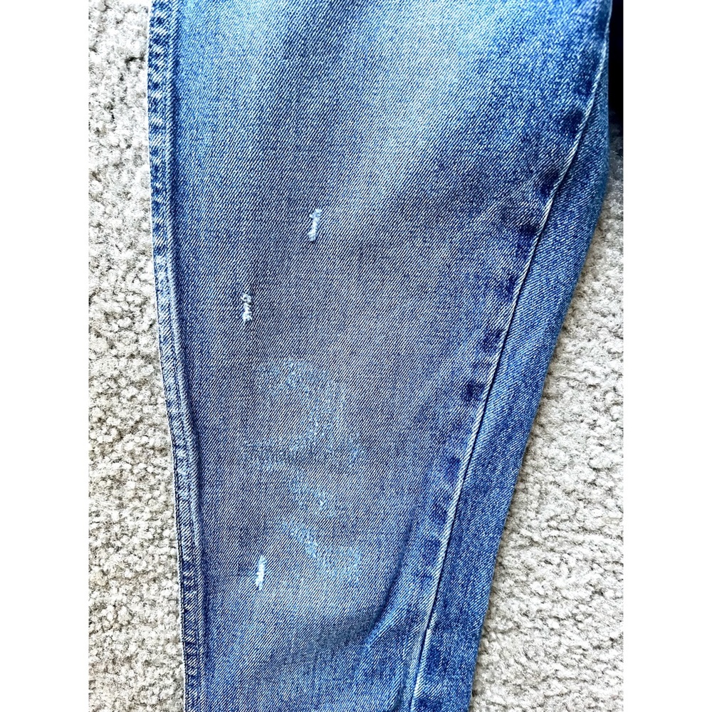 AMO Twist Dive Bar Skinny Jeans Size 24 Women’s Blue Crop Mid Rise 100% Cotton - Picture 9 of 11
